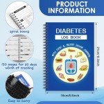 Affrolling 2 Pcs Diabetes Daily Log Book, Blood Sugar Log Book Diabetes Food Journal for Types 1 & 2 Tracking Blood Sugar Glucose Carbs Calories, A5 Spiral Bound