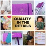 Life & Apples Wellness Journal Planner – Food Log, Fitness Tracker, Habit Tracker, Weight Loss Journal for Diet Tracking and Health Goals, Undated, Size A5 Purple
