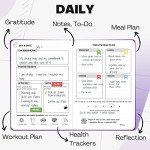 Life & Apples Wellness Journal Planner – Food Log, Fitness Tracker, Habit Tracker, Weight Loss Journal for Diet Tracking and Health Goals, Undated, Size A5 Purple