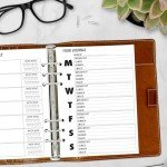 A5 Food Journal Planner Insert Refill, 5.83″ x 8.27″, Fits 6-Rings Binders - Filofax, LV GM, Moterm, Choice of Quantity