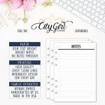A5 Food Journal Planner Insert Refill, 5.83″ x 8.27″, Fits 6-Rings Binders - Filofax, LV GM, Moterm, Choice of Quantity
