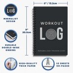 Workout Planner for Daily Fitness Tracking & Goals Setting - A5 Size, 6” x 8”, Charcoal Gray - Men & Women Personal Home & Gym Training Diary - Log Book Journal - by Workout Log Gym