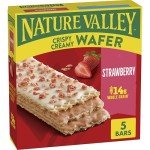Nature Valley Crispy Creamy Wafer Bars, Strawberry, Whole Grain, 5 Bars, 6.5 oz