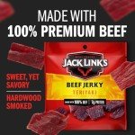 Jack Link's Beef Jerky, Teriyaki, Multipack Bags - Flavorful Meat Snacks for Lunches, Ready to Eat Protein Snacks, Individual Packs - 7g of Protein, Made with 100% Beef - 0.625 oz (Pack of 5)