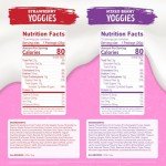 Nature's Garden Probiotic Yoggies Multi Pack, 21oz (Strawberry Yoggies 15x0.7 oz +Mixed Berry Yoggies 15x0.7 oz), Strawberry and Mixed Berry Yogurt Covered Snack, High Fiber, Real Fruit Pieces, No Artificial Ingredients, Healthy Snack for Adults