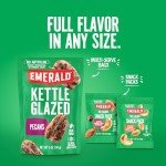 Emerald Nuts Roasted and Salted Cashews 7ct (1-Pack), 100-Calorie Individual Packs, Kosher Certified, Non-GMO, Contains No Artificial Preservatives, Flavors or Synthetic Colors