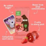 BEAR Real Fruit Snack Rolls - Gluten Free, Vegan, and Non-GMO - Strawberry – Healthy School And Lunch Snacks For Kids And Adults, 0.7 Ounce (Pack of 18)