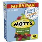 Mott's Fruit Flavored Snacks, Assorted Fruit, Gluten Free Snack, Family Pack, 40 Ct, 32 oz