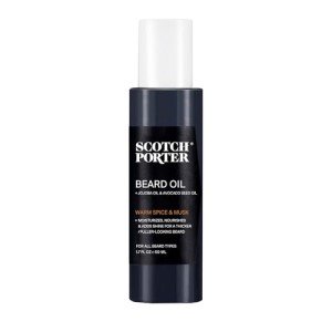 Scotch Porter Smoothing Beard Oil – Nourishing Oil Seals in Moisture & Smooths Flyaways for a Frizz-Free, Fuller/Healthier-Looking Beard with All-Day Shine – Original Scent, 1.7 oz. Bottle