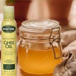 Mantova Ghee Butter Spray with Olive Oil and Avocado Oil - High in Naturally Balanced Omega Fatty Acids, Perfect for High-Heat Cooking, Baking, and Grilling, 5 Fl Oz Non-Aerosol Spray Bottle