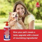 PLATO Wild Alaskan Salmon Oil Kibble Topper - Boost Dog Food with Omega 3 & 6 Fatty Acids - For Healthy Skin & Coat - 8 ounces