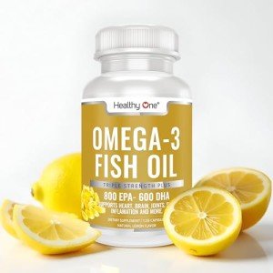 Omega 3-1400mg EPA & DHA - 2000mgs of Triple Distilled Fish Oil - Fatty Acids - Heart Brain & Joint Health - Circulation - Brain Fog - No Fillers or Mercury - Cholesterol - LDL HDL - 120 Count