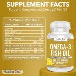 Omega 3-1400mg EPA & DHA - 2000mgs of Triple Distilled Fish Oil - Fatty Acids - Heart Brain & Joint Health - Circulation - Brain Fog - No Fillers or Mercury - Cholesterol - LDL HDL - 120 Count