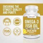 Omega 3-1400mg EPA & DHA - 2000mgs of Triple Distilled Fish Oil - Fatty Acids - Heart Brain & Joint Health - Circulation - Brain Fog - No Fillers or Mercury - Cholesterol - LDL HDL - 120 Count
