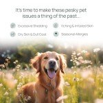 pawTree Salmon Oil-Dog and Cat Fish Oil Supplement-Ideal for excessive shedding control, seasonal allergies, itch relief, dry, irritated skin. With over 15 heart-healthy Omega-3 & Omega-6 Fatty Acids.