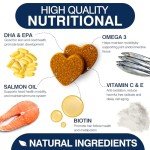 Omega 3 Skin and Coat Supplement for Dogs 200 Chews Dog Fish Oil Supplements with EPA & DHA Fatty Acids Dry Skin Relief for Dogs Shedding Allergy Itching Promotes Heart Hip Joint Health