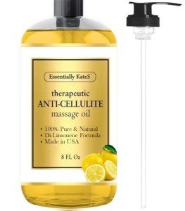 Essentially KateS Cellulite Massage Oil 8 Fl Oz - Helps Break Down Fat Cells in Hip, Thighs, Buttocks, and Abdomen - Absorbs Immediately - Beautiful Scent