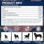 Omega 3 Skin and Coat Supplement for Dogs 200 Chews Dog Fish Oil Supplements with EPA & DHA Fatty Acids Dry Skin Relief for Dogs Shedding Allergy Itching Promotes Heart Hip Joint Health