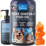 Omega 3 Fish Oil for Dogs and Cats - Healthy Skin and Coat Support Supplement - Omega 3 6 9 EPA DHA Fatty Acids - Itchy Skin, Shedding, Immunity, Joint - Wild Caught Salmon and Pollock Food Topper