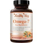 Healthy Way Pure Omega 7 Fatty Acids 200 Capsules 900mg Natural Sea Buckthorn Oil, NON-GMO USA Made