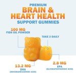 Omega 3 Fish Oil Gummies, Heart Healthy Omega 3 Gummy Supplement with High Absorption DHA & EPA, Extra Strength Joint & Brain Support, Delicious Orange Flavor Fish Oil Nature's Vitamin - 120 Gummies