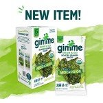 Gimme Seaweed Grab & Go Organic Premium Roasted Seaweed Snacks, Sea Salt & Avocado Oil, 5 Count Trayless, Keto, Vegan, Gluten-Free, Source of Omega3s, Healthy On-The-Go Snack for Kids & Adults