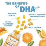 Omega 3 Fish Oil Gummies, Heart Healthy Omega 3 Gummy Supplement with High Absorption DHA & EPA, Extra Strength Joint & Brain Support, Delicious Orange Flavor Fish Oil Nature's Vitamin - 120 Gummies