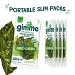 Gimme Seaweed Grab & Go Organic Premium Roasted Seaweed Snacks, Sea Salt & Avocado Oil, 5 Count Trayless, Keto, Vegan, Gluten-Free, Source of Omega3s, Healthy On-The-Go Snack for Kids & Adults