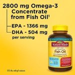 Nature Made Extra Strength Omega 3 Fish Oil Supplements, 2800mg, Fish Oil Omega 3 Supplements as Ethyl Esters for Healthy Heart, Brain, Eyes, Mood Support, 60 Softgels, 30 Day Supply