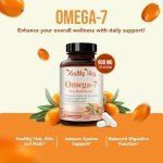 Healthy Way Pure Omega 7 Fatty Acids 200 Capsules 900mg Natural Sea Buckthorn Oil, NON-GMO USA Made