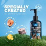 Omega 3 Fish Oil for Dogs and Cats - Healthy Skin and Coat Support Supplement - Omega 3 6 9 EPA DHA Fatty Acids - Itchy Skin, Shedding, Immunity, Joint - Wild Caught Salmon and Pollock Food Topper