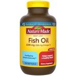 Nature Made Burp Less Fish Oil Omega 3 Supplements, 1200 mg Softgels, Omega 3 Fish Oil for Healthy Heart Support, 200 Softgels, 100 Day Supply
