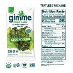 Gimme Seaweed Grab & Go Organic Premium Roasted Seaweed Snacks, Sea Salt & Avocado Oil, 5 Count Trayless, Keto, Vegan, Gluten-Free, Source of Omega3s, Healthy On-The-Go Snack for Kids & Adults