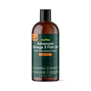 Wuffes Advanced Omega 3 Fish Oil for Dogs, Natural EPA & DHA Fatty Acids, Supports Healthy Skin and Coat, Joint Nutrition, Digestion & Immune System - 100% Pure Wild Alaskan Fish Oil - 8 Oz