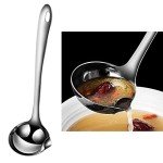 Sasha Square Oil Separating Stainless Steel Soup Ladle/Grease Trap Long Spoon/Fat Separator Serving Spoon/Healthy Lifestyle/Kitchen Accessory