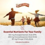 Barlean's Fish Oil Omega 3 Supplement, EPA and DHA Fatty Acid Softgels, 1000mg Orange Flavored Fish Oil Pills, 100 Count