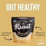 Cleveland Kitchen Roasted Garlic Kraut - Fresh & Crunchy Sauerkraut, Lightly Fermented Vegetables Seasoned with Roasted Garlic, Live & Natural Probiotics, 16 oz