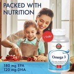 KAL Omega 3 | Omega-3 Fish Oil for Healthy Heart, Joint & Brain Support | 180mg EPA, 120mg DHA (120 CT, 120 Serv)