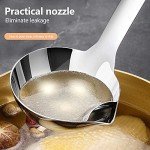 Sasha Square Oil Separating Stainless Steel Soup Ladle/Grease Trap Long Spoon/Fat Separator Serving Spoon/Healthy Lifestyle/Kitchen Accessory