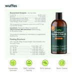 Wuffes Advanced Omega 3 Fish Oil for Dogs, Natural EPA & DHA Fatty Acids, Supports Healthy Skin and Coat, Joint Nutrition, Digestion & Immune System - 100% Pure Wild Alaskan Fish Oil - 8 Oz