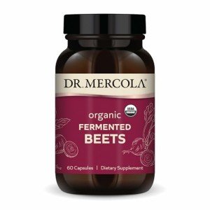 Dr. Mercola Organic Fermented Beets - Nitric Oxide Support - USDA Organic, Non-GMO, Gluten-Free & Soy-Free - 60 Capsules