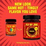 FLYBYJING Original Sichuan Chili Crisp: Premium Chili Oil w/Crunchy Garlic and Shallots - Spicy, Savory, Vegan, Sugar Free Hot Sauce - Good on Noodles, Proteins, Veggies & Everything, 6oz (Pack of 1)