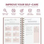 Daily Self Care Journal for Women - A5, Wellness Journal with Prompts - Goal Journal for Happiness,Mindfulness,Productivity & Personal Development - Reduce Stress & Improve Mental Health - Pink