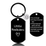Luvsweets Little Reminders Gifts Keychain - Mental Health Gifts for Women Men, You are Enough Black Key Chain, Inspirational Motivational Positive Quotes Self Care Gift for Daughter Son Friends