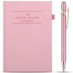 Dunzoom Pink Mental Health Journal with Retractable Pen 91 Days Self Care Journal for Women A5 Size Anxiety Guided Notebook Daily Wellness Mood Tracker Self Care Planner