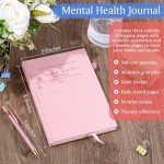 Dunzoom Pink Mental Health Journal with Retractable Pen 91 Days Self Care Journal for Women A5 Size Anxiety Guided Notebook Daily Wellness Mood Tracker Self Care Planner