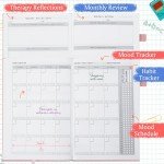 Dunzoom Pink Mental Health Journal with Retractable Pen 91 Days Self Care Journal for Women A5 Size Anxiety Guided Notebook Daily Wellness Mood Tracker Self Care Planner