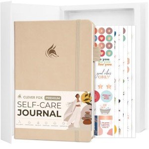 Clever Fox Self-Care Journal Premium – Daily Gratitude & Mental Health Notebook for Women – Reflection & Personal Development Journal (Seashell)