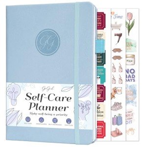GoGirl Self-Care Journal – Daily Mental Health Notebook with Mood & Wellness Trackers – Personal Development, Meditation & Reflection Journal for Women – Hardcover, Lasts 3 Months (Periwinkle)