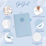 GoGirl Self-Care Journal – Daily Mental Health Notebook with Mood & Wellness Trackers – Personal Development, Meditation & Reflection Journal for Women – Hardcover, Lasts 3 Months (Periwinkle)